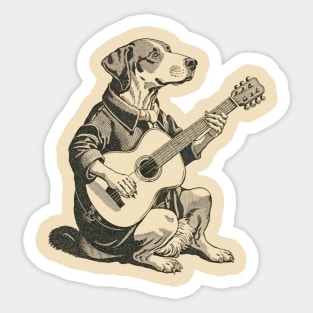 labrador retriever playing guitar Sticker